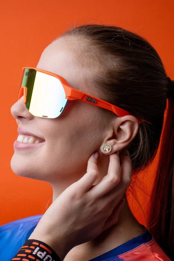 Óculos de Sol  HUPI Huez Laranja/Preto - Lente Laranja Espelhado
