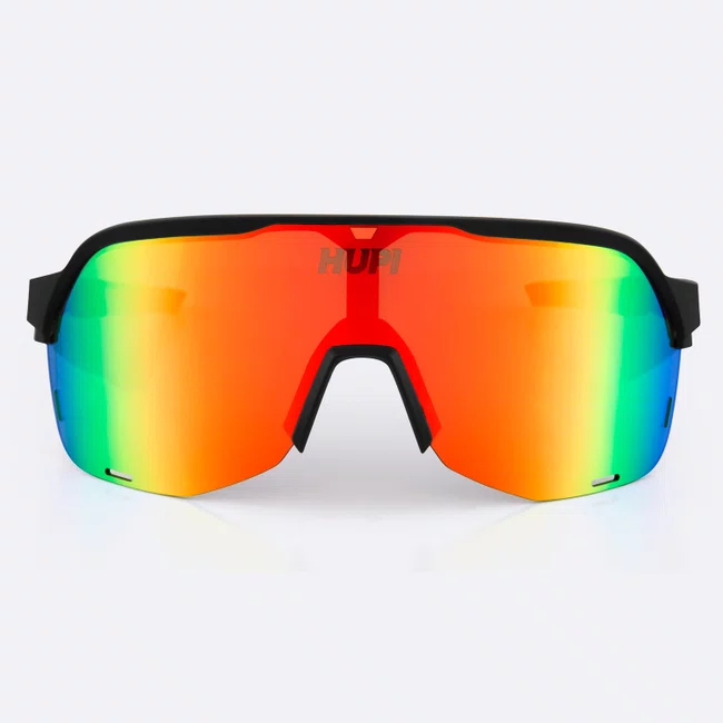 Óculos de Sol HUPI Huez Preto e Vermelho - Lente Dourado