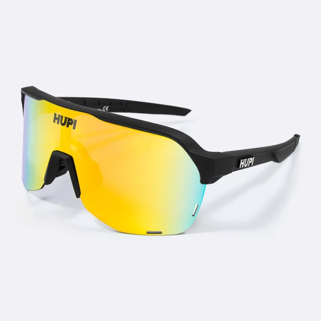 Óculos de Sol HUPI Huez Preto - Lente Dourado Espelhado