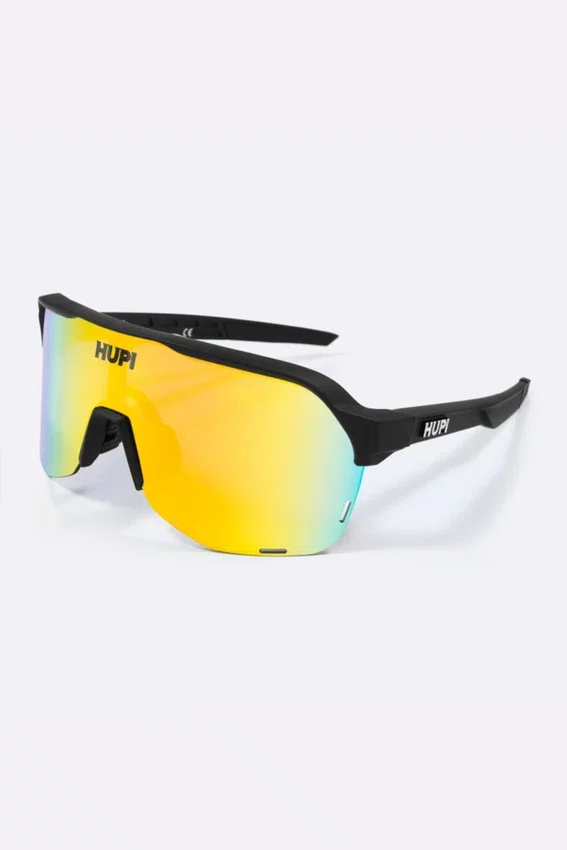 Óculos de Sol HUPI Huez Preto - Lente Dourado Espelhado