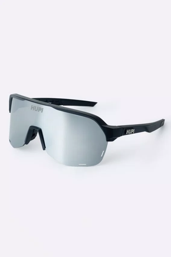 Óculos de Sol HUPI Huez Preto - Lente Prata Espelhado