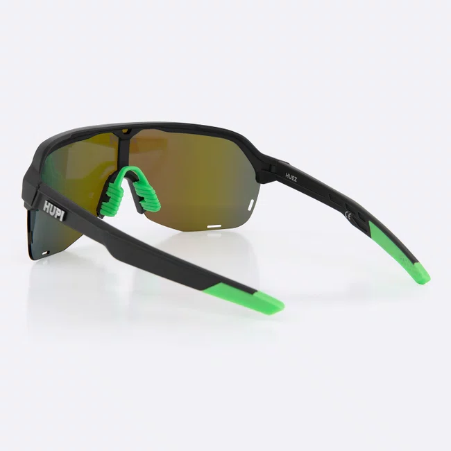 Óculos de Sol HUPI Huez Preto - Lente Verde Espelhado