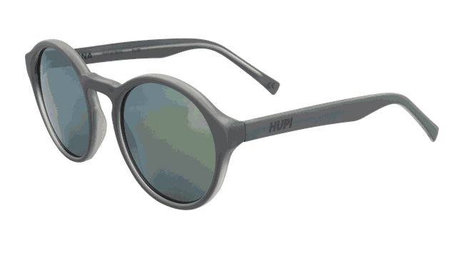 Óculos de Sol HUPI Kona Armação Cinza Lente Verde Espelhado