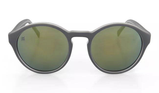 Óculos de Sol HUPI Kona Armação Cinza Lente Verde Espelhado