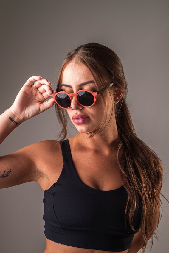 Óculos de Sol HUPI Kona Coral/Preto Lente Cinza