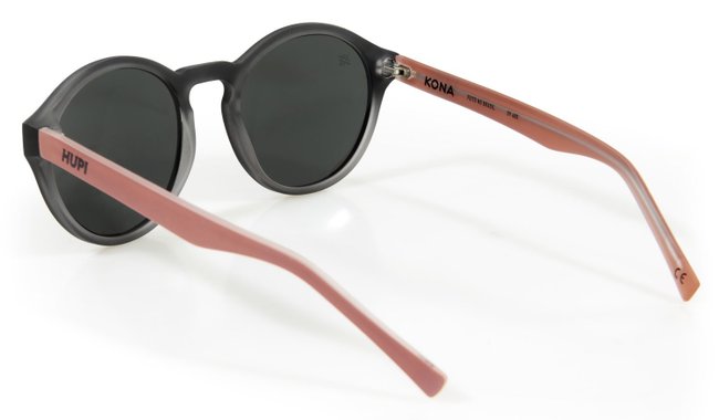 Óculos de Sol HUPI Kona Preto Fosco/Coral Lente Cinza
