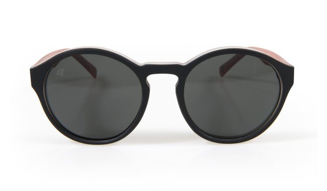 Óculos de Sol HUPI Kona Preto Fosco/Coral Lente Cinza