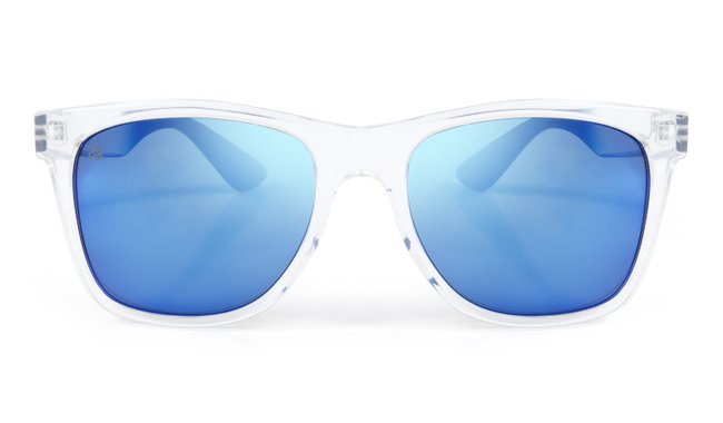 Óculos de Sol HUPI Luppa Armação Cristal/Azul Lente Azul Espelhado - para rostos GRANDES