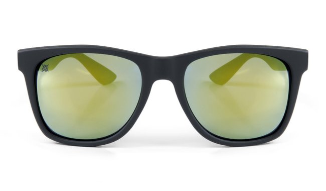 Óculos de Sol HUPI Luppa Armação Preto Fosco Lente Verde Espelhado - para rostos GRANDES