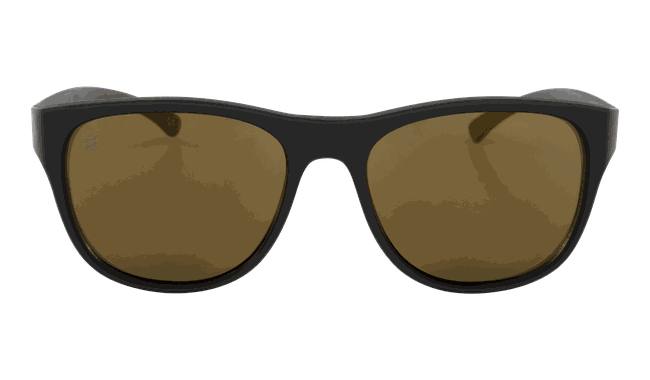 Óculos de Sol HUPI Macau Armação Preto Fosco Lente Dourado