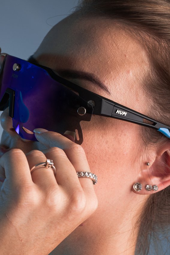 Óculos de Sol HUPI Magnetic Preto/azul - Lente Azul Espelhado