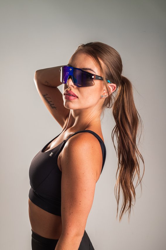 Óculos de Sol HUPI Magnetic Preto/azul - Lente Azul Espelhado