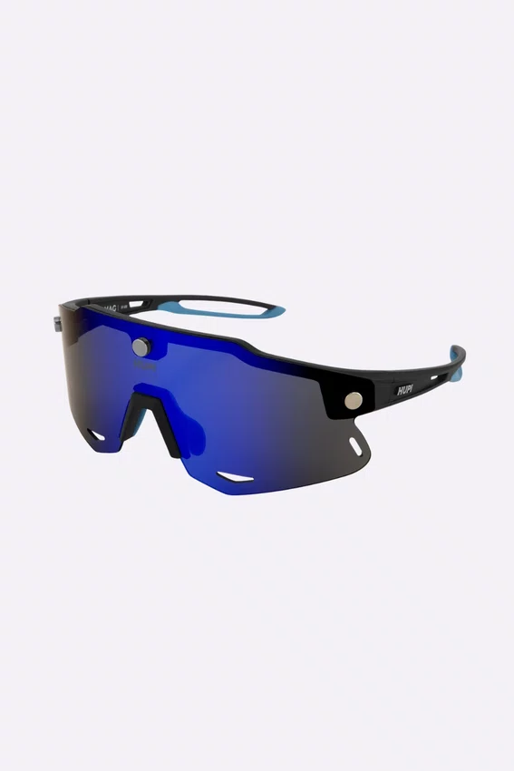Óculos de Sol HUPI Magnetic Preto/azul - Lente Azul Espelhado