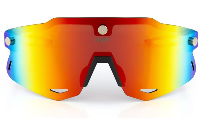 Óculos de Sol HUPI Magnetic Preto - Lente Vermelho Espelhado
