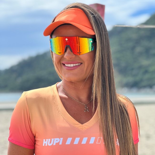 Óculos de Sol HUPI Magnetic Preto - Lente Vermelho Espelhado