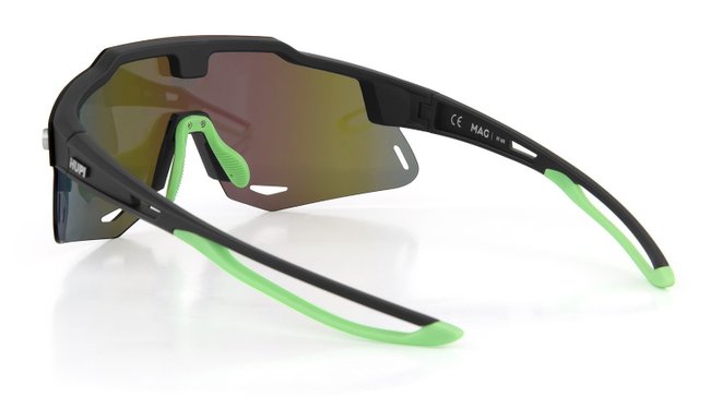 Óculos de Sol HUPI Magnetic Preto/verde - Lente Verde Espelhado