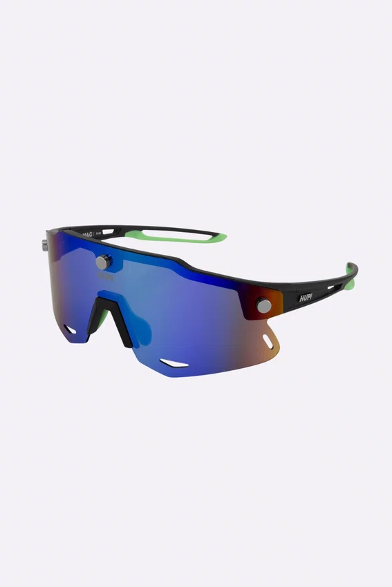 Óculos de Sol HUPI Magnetic Preto/verde - Lente Verde Espelhado