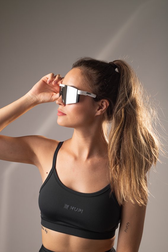 Óculos de Sol HUPI Maverick Branco - Lente Prata Espelhado