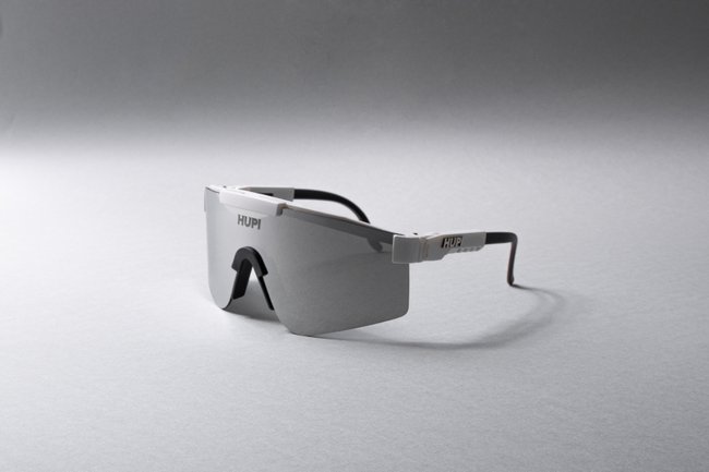Óculos de Sol HUPI Maverick Branco - Lente Prata Espelhado