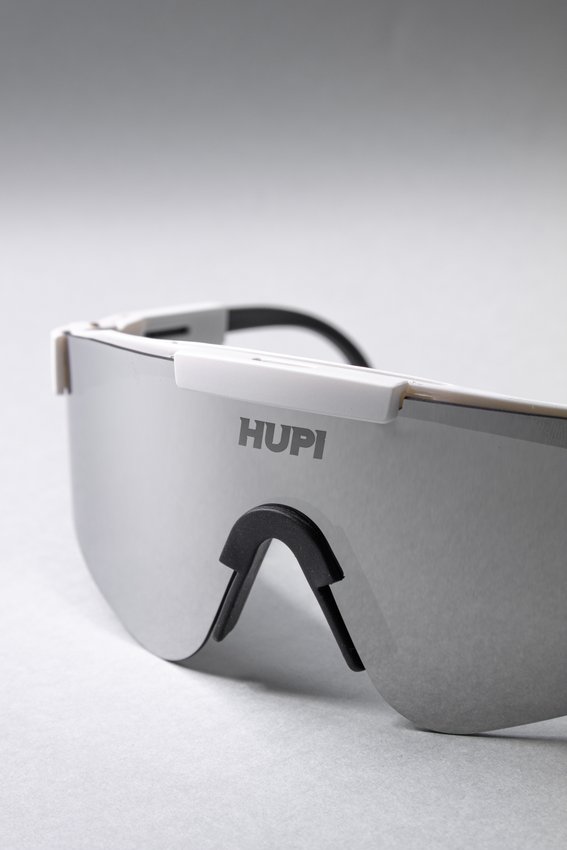 Óculos de Sol HUPI Maverick Branco - Lente Prata Espelhado