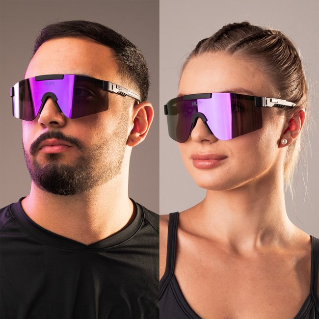 Óculos de Sol HUPI Maverick Preto - Lente Roxo