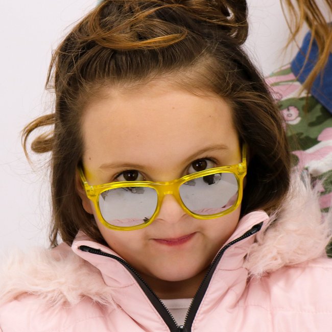 Óculos de Sol HUPI Naja Infantil Amarelo Cristal - Lente Espelhada