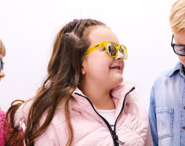 Óculos de Sol HUPI Naja Infantil Amarelo Cristal - Lente Espelhada