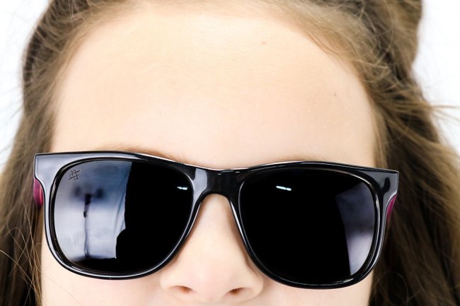 Óculos de Sol HUPI Naja Infantil Preto Cristal/Pink - Lente Preta