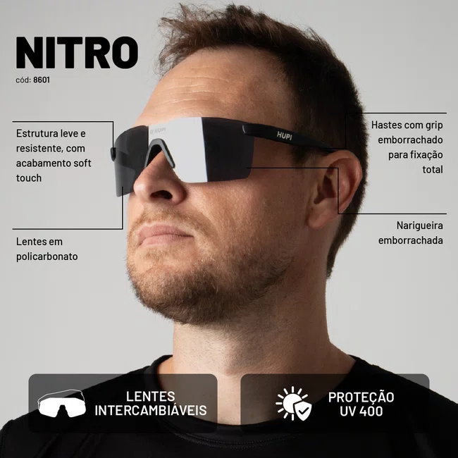 Óculos de Sol HUPI Nitro Preto