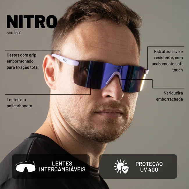 Óculos de Sol HUPI Nitro Roxo Lente Roxo Espelhado