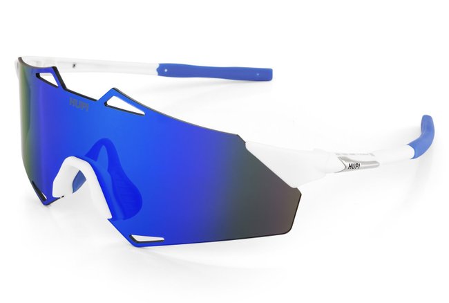 Óculos de Sol HUPI Noronha Branco e Azul - Lente Azul Espelhado