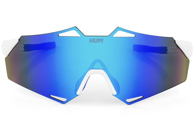 Óculos de Sol HUPI Noronha Branco e Azul - Lente Azul Espelhado
