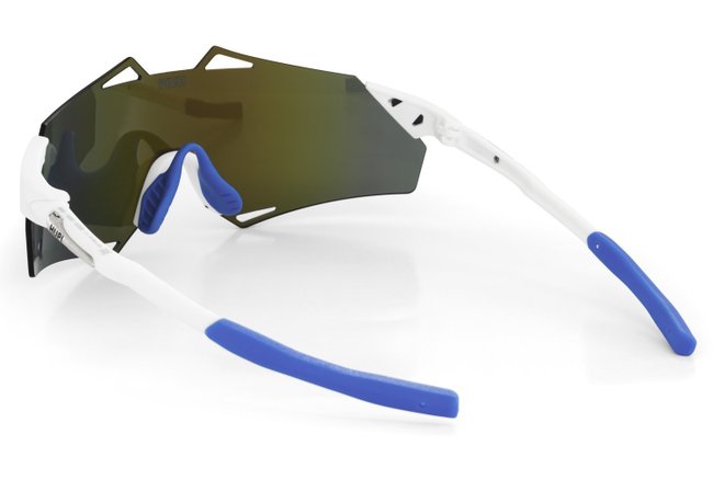 Óculos de Sol HUPI Noronha Branco e Azul - Lente Azul Espelhado