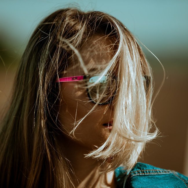 Óculos de Sol HUPI Paso Preto/Pink Lente Prata