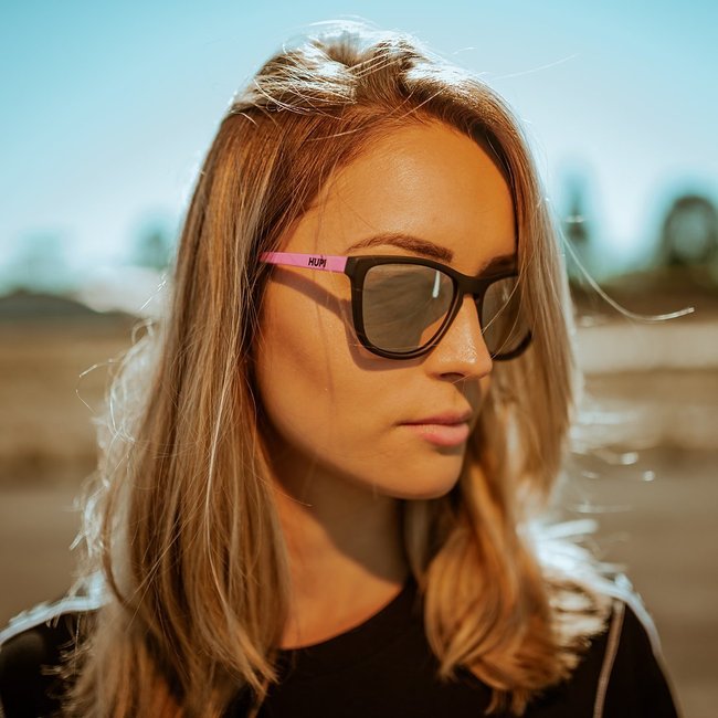 Óculos de Sol HUPI Paso Preto/Pink Lente Prata