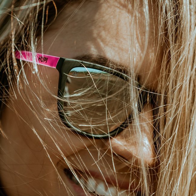 Óculos de Sol HUPI Paso Preto/Pink Lente Prata