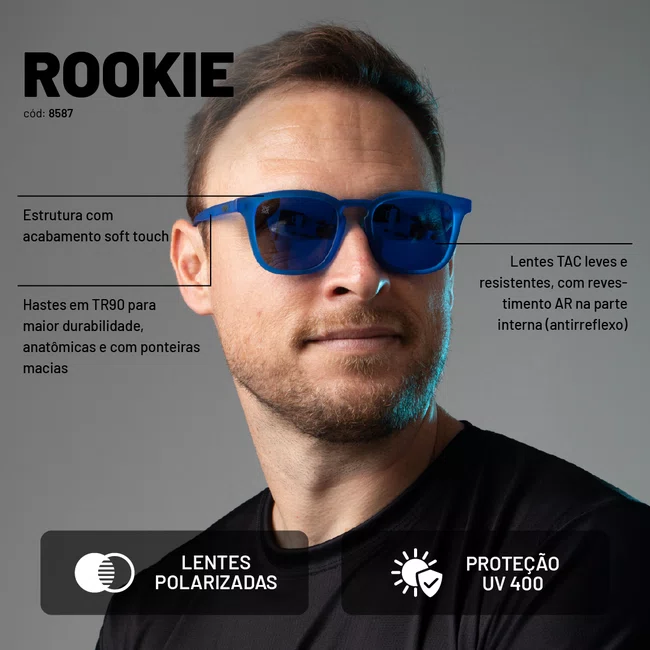 Óculos de Sol HUPI Rookie Cristal Azul Lente Azul Espelhado
