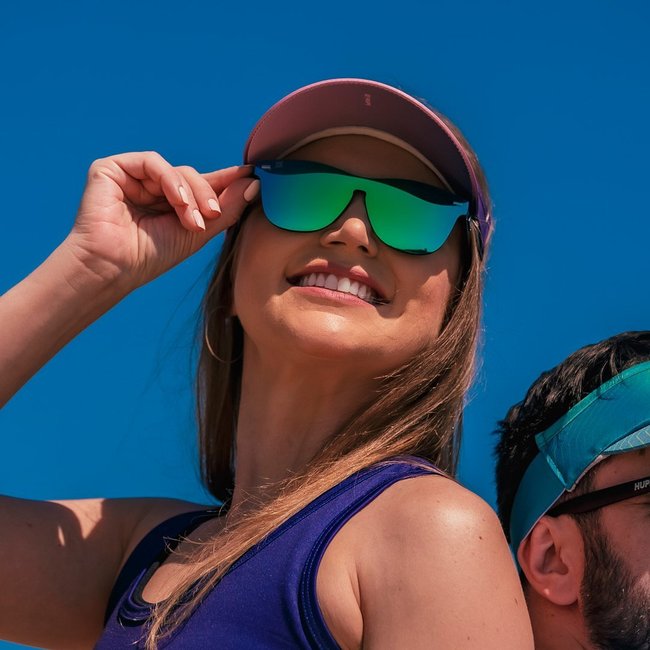Óculos de Sol HUPI Seasons Armação Preto Lente Verde Espelhado