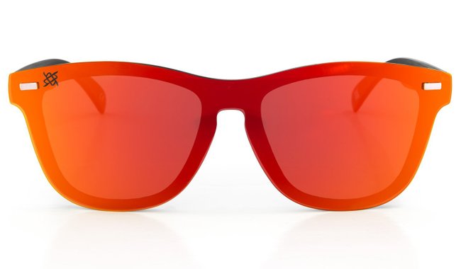 Óculos de Sol HUPI Seasons Armação Preto Lente Vermelho Espelhado