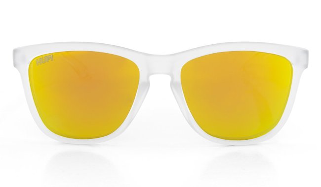 Óculos de Sol HUPI Sole Armação Cristal Lente Dourado Espelhado