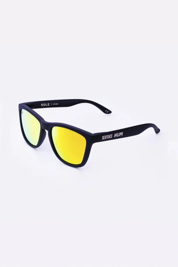 Óculos de Sol HUPI Sole Sertões Preto - Lente Dourada 