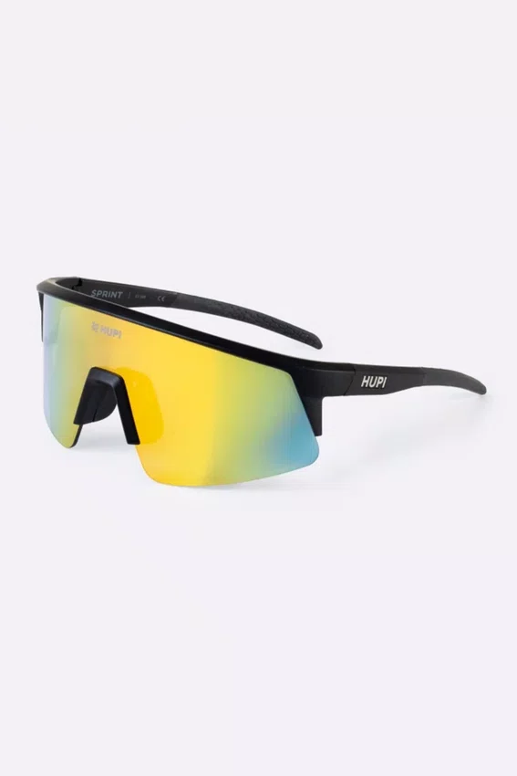 Óculos de Sol HUPI Sprint Preto Lente Dourado Espelhado