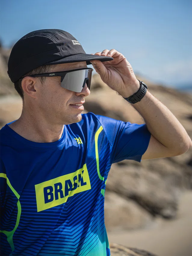 Óculos de Sol HUPI Sprint Preto Lente Prata Espelhado