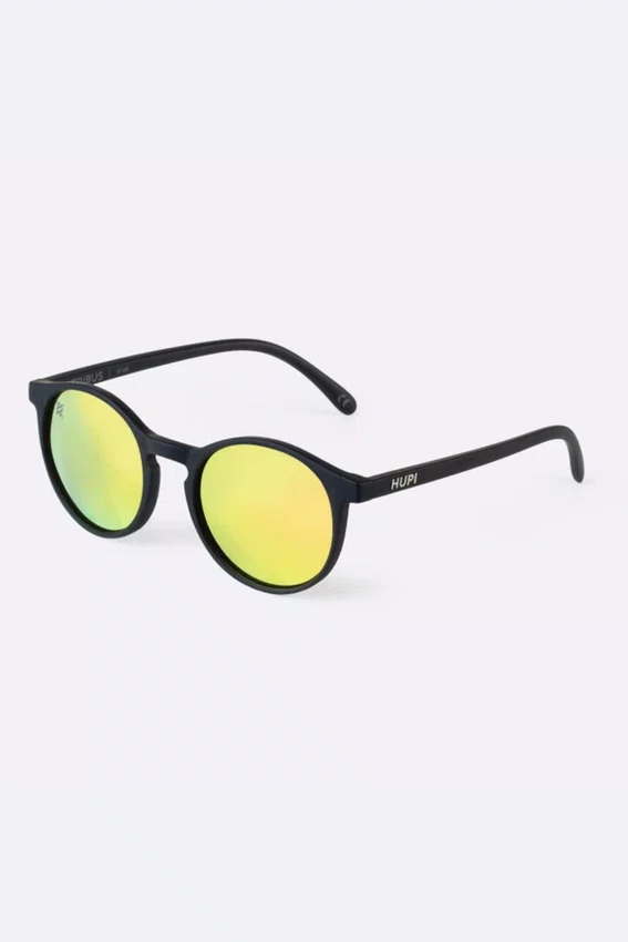 Óculos de Sol HUPI Tribus Preto Lente Dourado Espelhado