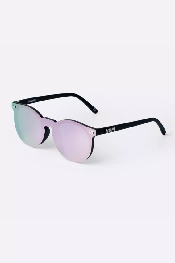 Óculos de Sol HUPI Tulum Preto - Lente Rosa Espelhado 2.0