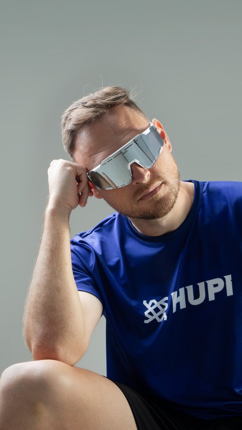 Óculos de Sol HUPI Vapor Branco - Lente Cinza Espelhado