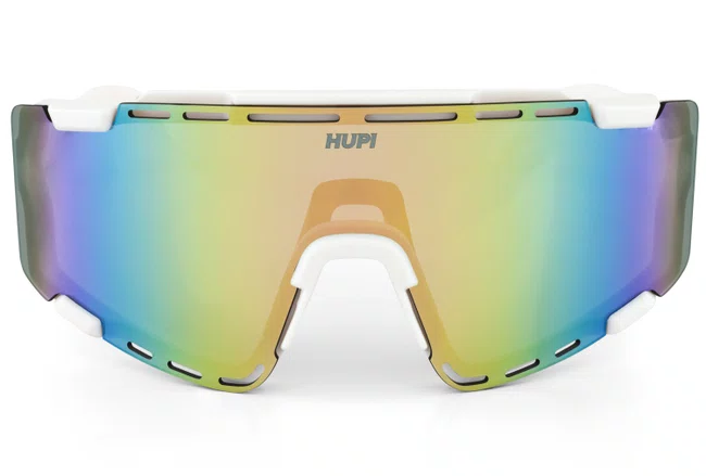 Óculos de Sol HUPI Vapor Branco - Lente Rosa Claro Espelhado