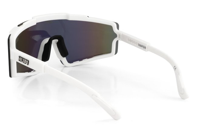 Óculos de Sol HUPI Vapor Branco - Lente Rosa Claro Espelhado