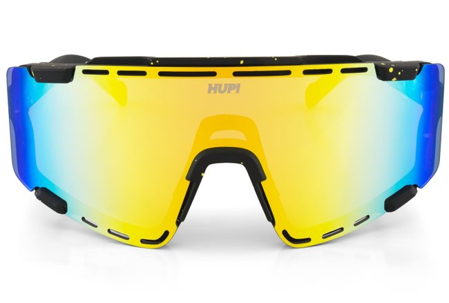 Óculos de Sol HUPI Vapor Preto e Amarelo - Lente Amarelo Espelhado