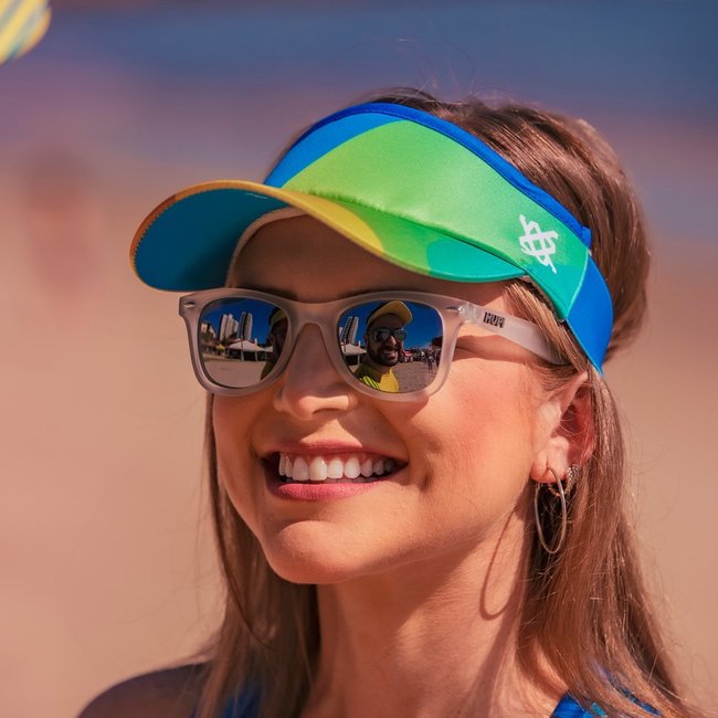 Óculos de Sol HUPI Wave Armação Cristal Lente Prata Espelhado